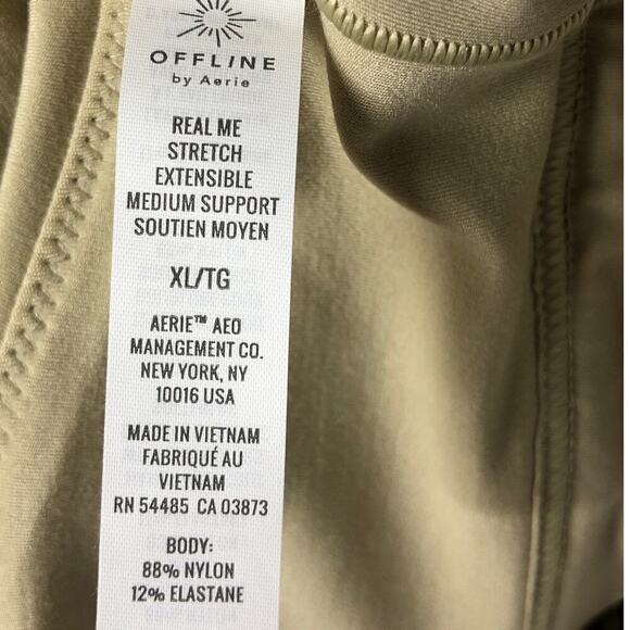 Offline by Aerie Real Me Sports Bra Strappy Back Medium Support Tan NWT XL - Picture 5 of 6